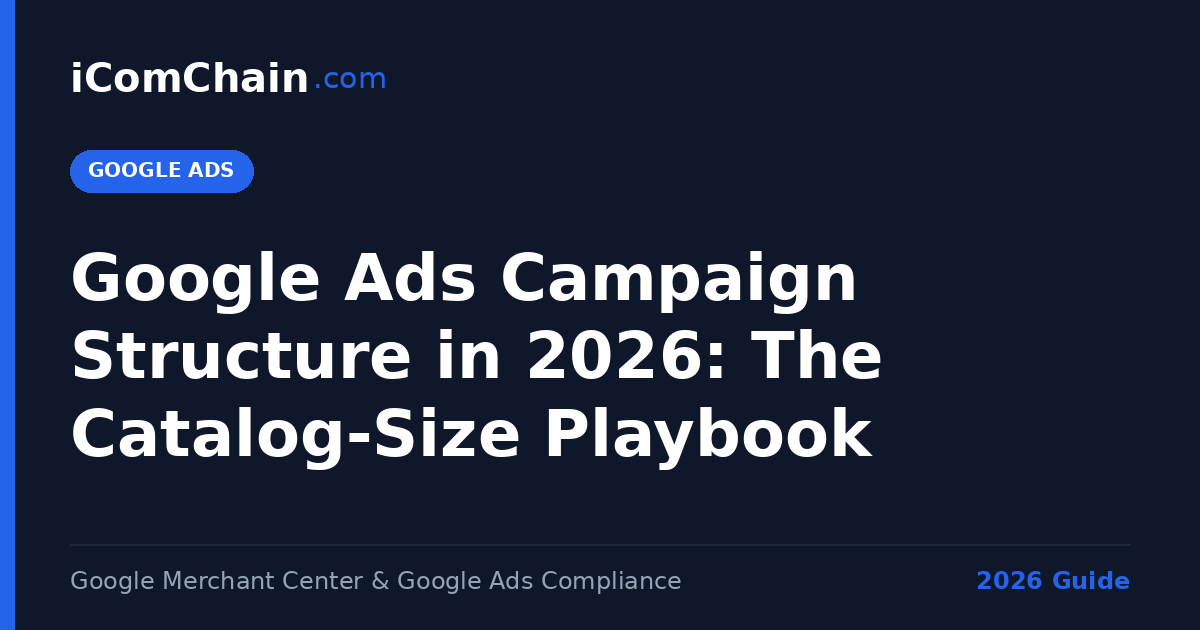 Google Ads campaign structure in 2026 catalog-size playbook — iComChain