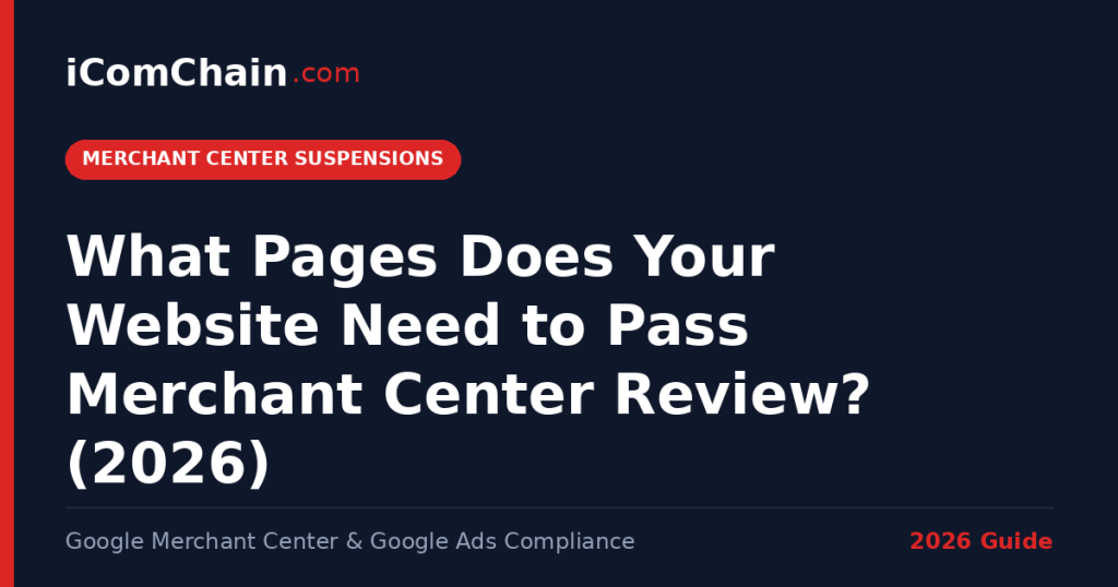 What pages your website needs to pass Google Merchant Center review in 2026 — iComChain