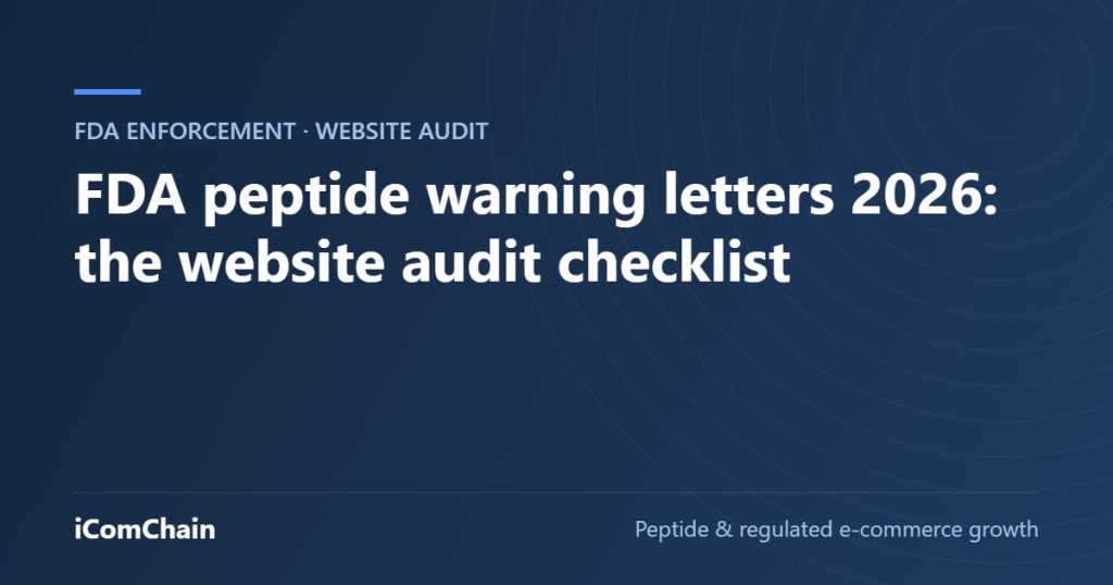FDA peptide warning letters 2026: the website audit checklist (iComChain guide)