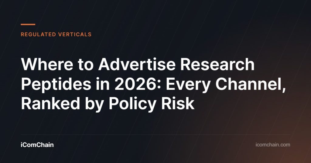Where to Advertise Research Peptides in 2026: Every Channel, Ranked by Policy Risk | iComChain